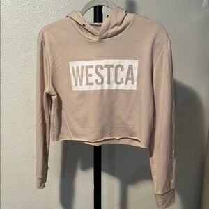WESTCA Cream Cropped Boxed Hoodie Top